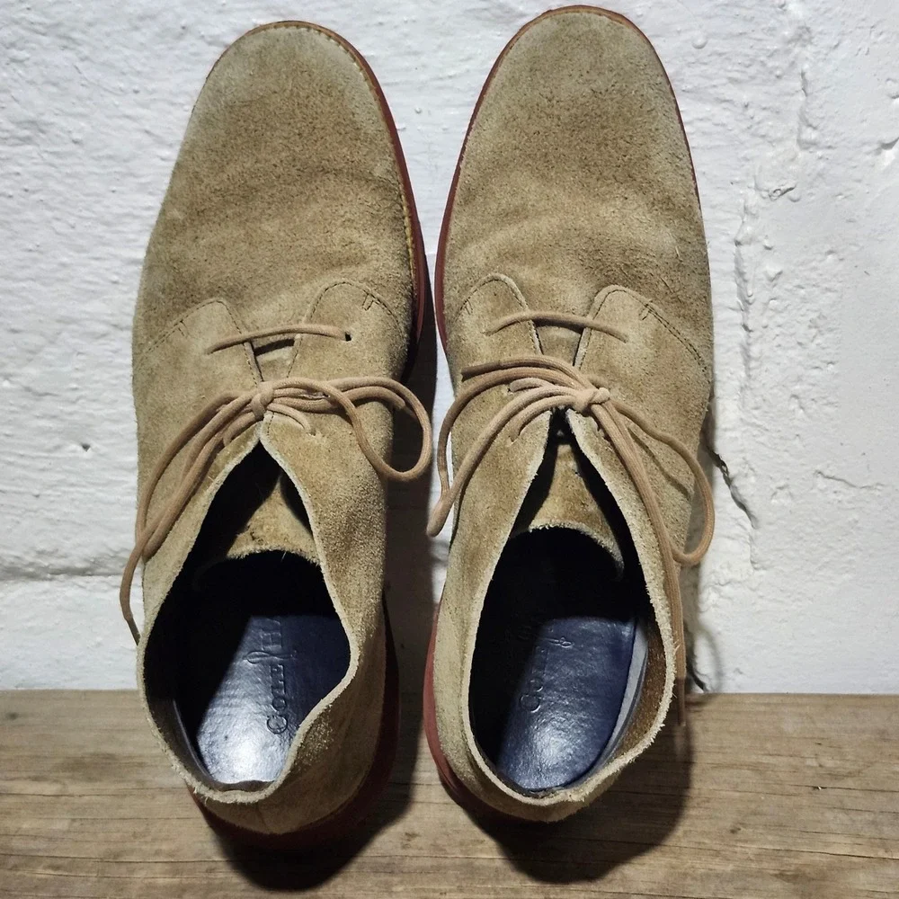 Cole Haan Lunargrand Mens Tan Suede Lace Up Chukka Boots C11184 Size 11.5 Fall